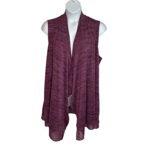 LOGO by Lori Goldstein Women's Cardigan in Burgundy
